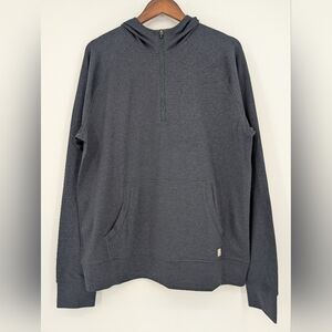 Vuori Men's Midnight Heather Ponto Performance Half Zip Hoodie Sz.L Stretch Knit